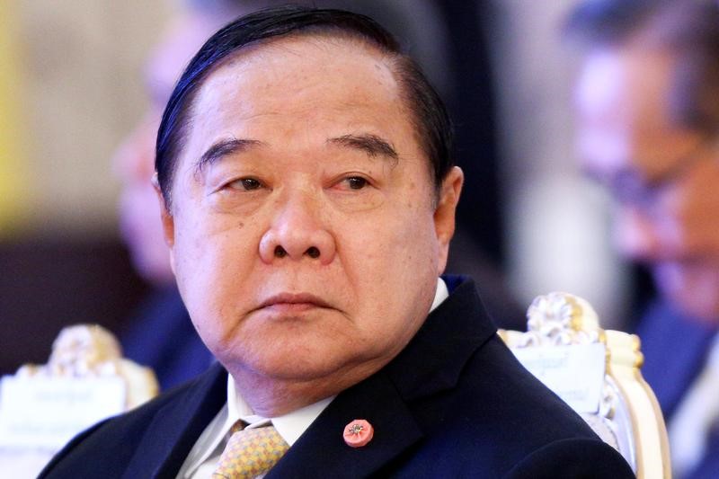 Thailand's Deputy Prime Minister and Defence Minister Prawit Wongsuwan attends during an announcement the junta's two year accomplishments at Government House in Bangkok