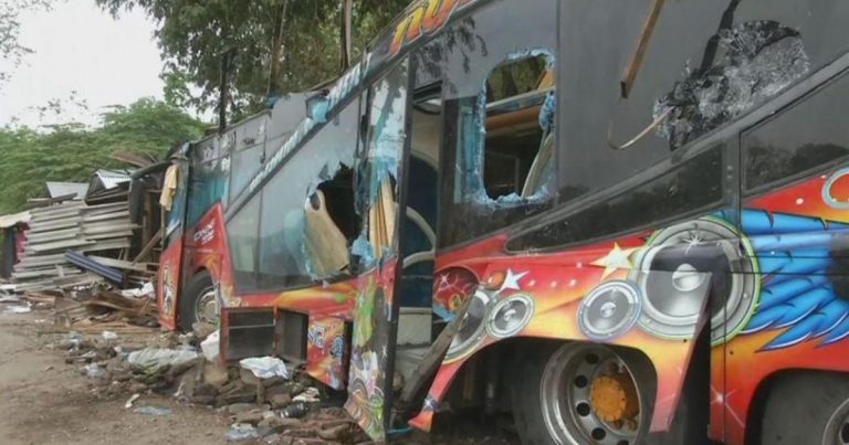 18 dead as tour bus loses control, crashes off road