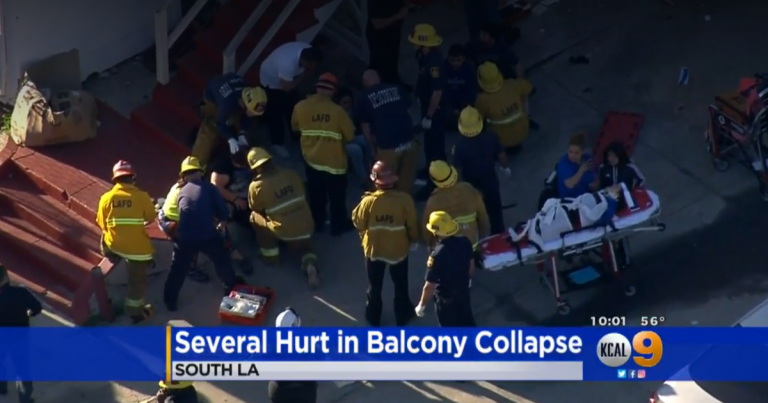 5 injured in balcony collapse in downtown Los Angeles