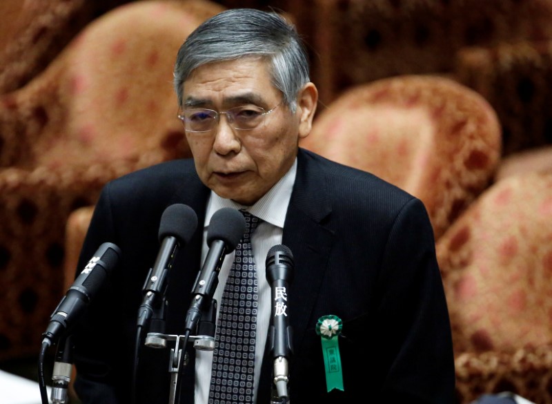 BOJ Governor Kuroda attends a lower house budget committee session at the parliament in Tokyo