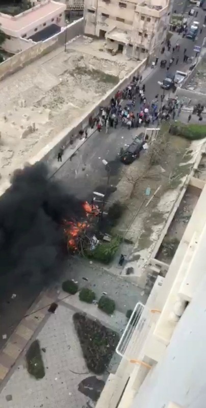 Smoke billows at the scene of a bombing in Alexandria
