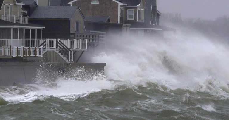 Broken seawall puts homes at risk along coast amid second nor’easter