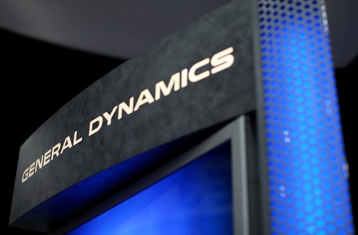 FILE PHOTO: A General Dynamics sign is shown at the International Association of Chiefs of Police conference in San Diego, California