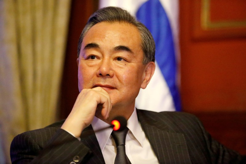 FILE PHOTO: Chinese Foreign Minister Wang Yi answers media questions at the Uruguayan foreign ministry in Montevideo