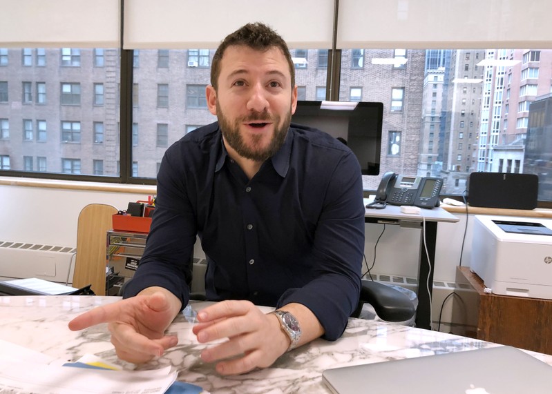 Jonathan Iger, CEO of William Kaufman Organization, is interviewed at firm's office in New York