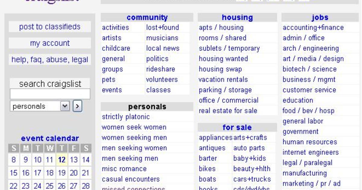Craigslist closes personals section in U.S. - FREE AMERICA NETWORK.