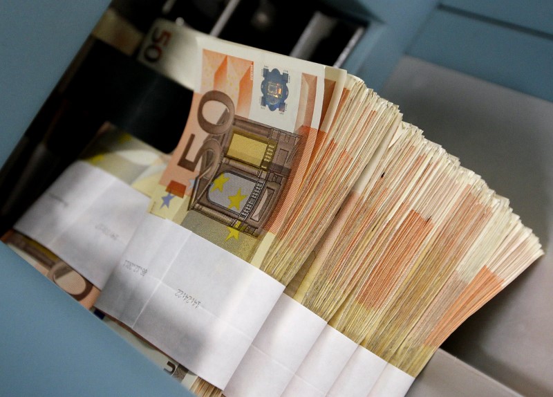 File photo of fifty-euro notes at the Belgian Central Bank in Brussels