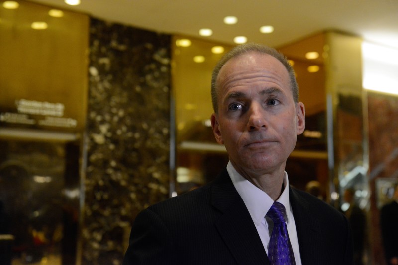 FILE PHOTO: Dennis Muilenburg, CEO of The Boeing Company, arrives at Trump Tower in New York City