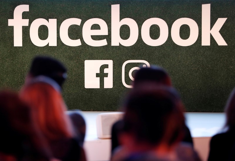 FILE PHOTO: Facebook logo is seen at Facebook Gather conference in Brussels