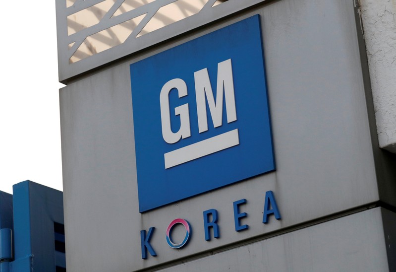 GM Korea logo is seen at its Bupyeong plant in Incheon