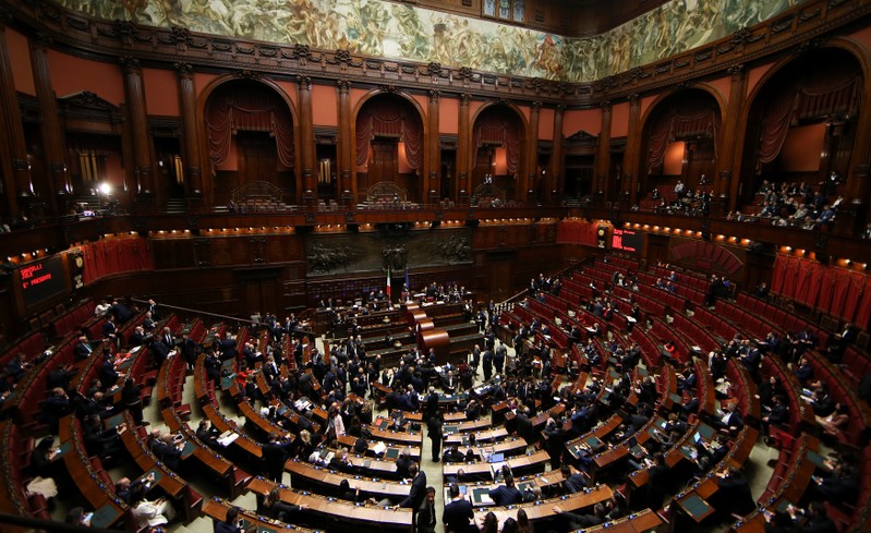 General view of the Chamber of Deputies during the first session since the March 4 national election in Rome