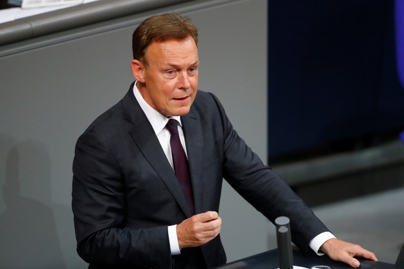 Thomas Oppermann of the SPD attends a session of the lower house of parliament Bundestag to vote on legalising same-sex marriage, in Berlin