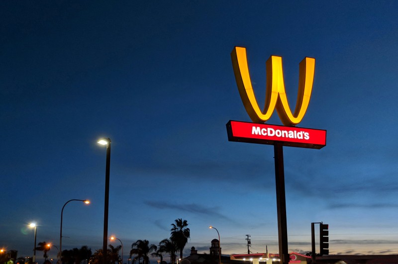 McDonald's 'M' logo is turned upside down in honour of International Women's Day in Lynwood