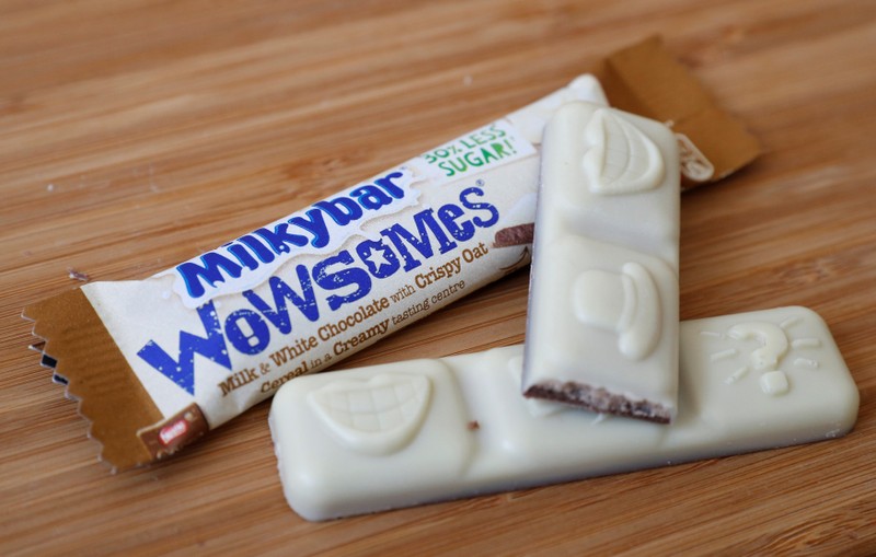 Bars of Nestle's new 'Milkybar Wowsomes' at their Product Technology Centre in York