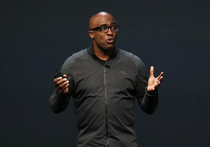 FILE PHOTO - Trevor Edwards discusses the Apple Watch with Nike+ during a media event in San Francisco