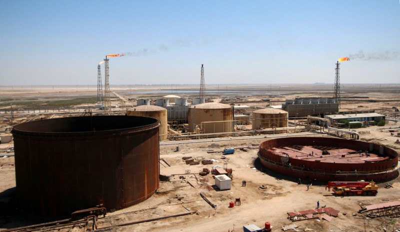 A general view shows the al-Shuaiba oil refinery in southwest Basra