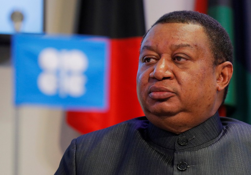 FILE PHOTO: OPEC Secretary-General Barkindo listens during a news conference in Vienna