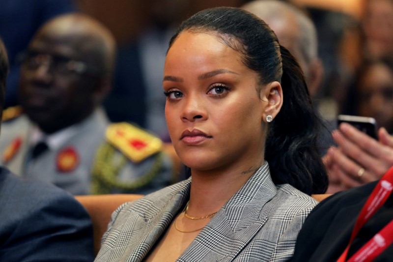 Singer Rihanna attends the conference 
