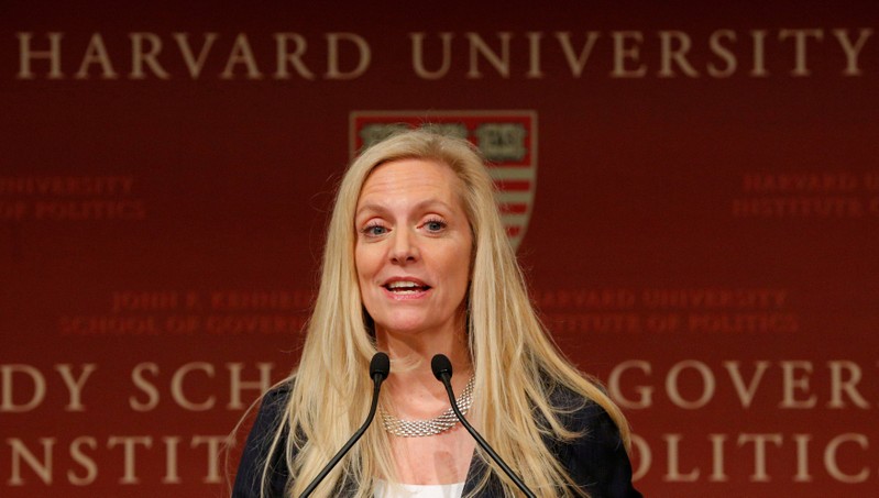 FILE PHOTO: Federal Reserve Board Governor Lael Brainard speaks at Harvard University in Cambridge