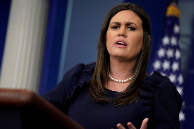 White House Press Secretary Sarah Huckabee Sanders holds the daily briefing at the White House in Washington