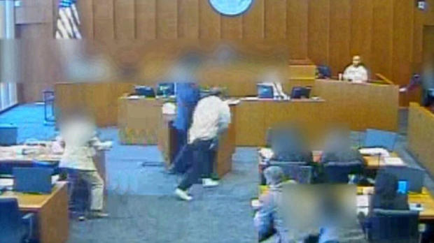 Video shows marshal shooting gang member who rushed witness stand