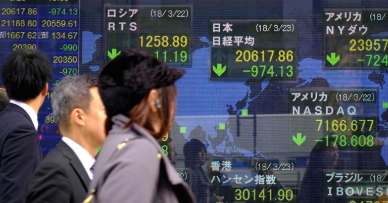 Asia closes lower after Wall Street sinks on tech, trade worries