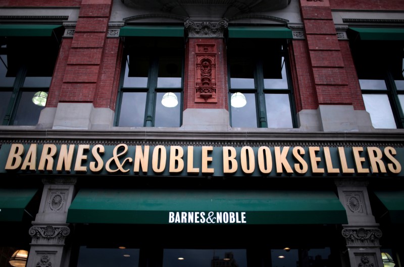 The exterior of a a Barnes and Noble Booksellers store in Manhattan, New York