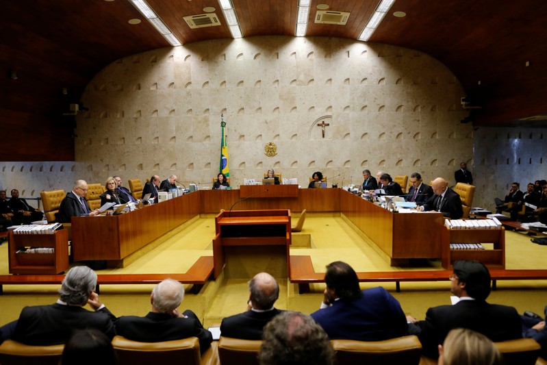 General view of session of the Supreme Court during releasing its final decision about the habeas corpus plea for the former Brazil president Luiz Inacio Lula da Silva, in Brasilia