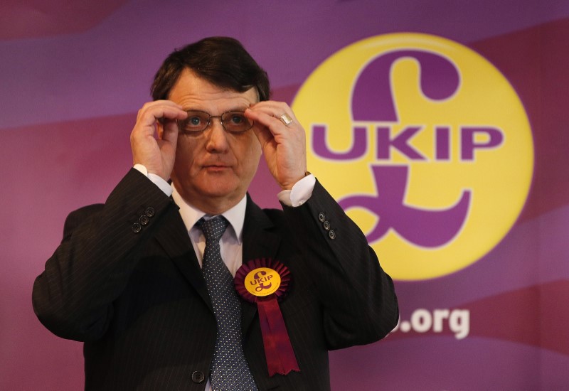 UKIP Brexit spokesman Gerard Batten speaks during a news conference in Stoke on Trent