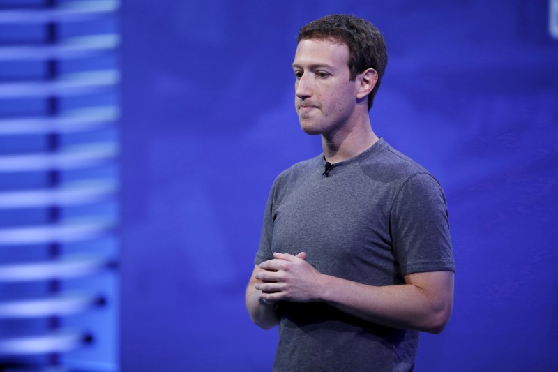 FILE PHOTO: Facebook CEO Mark Zuckerberg speaks on stage during the Facebook F8 conference in San Francisco, California