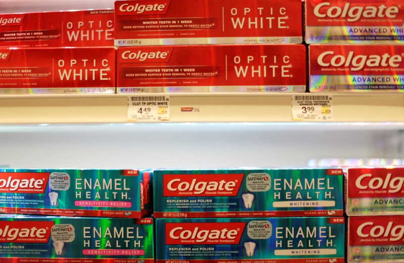FILE PHOTO: Colgate brand toothpastes are seen at the Safeway store in Wheaton Maryland