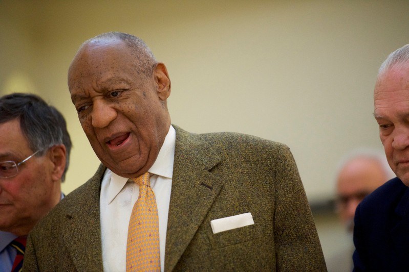 FILE PHOTO: Cosby walks to the courtroom for the fourth day of his sexual assault retrial case in Norristown