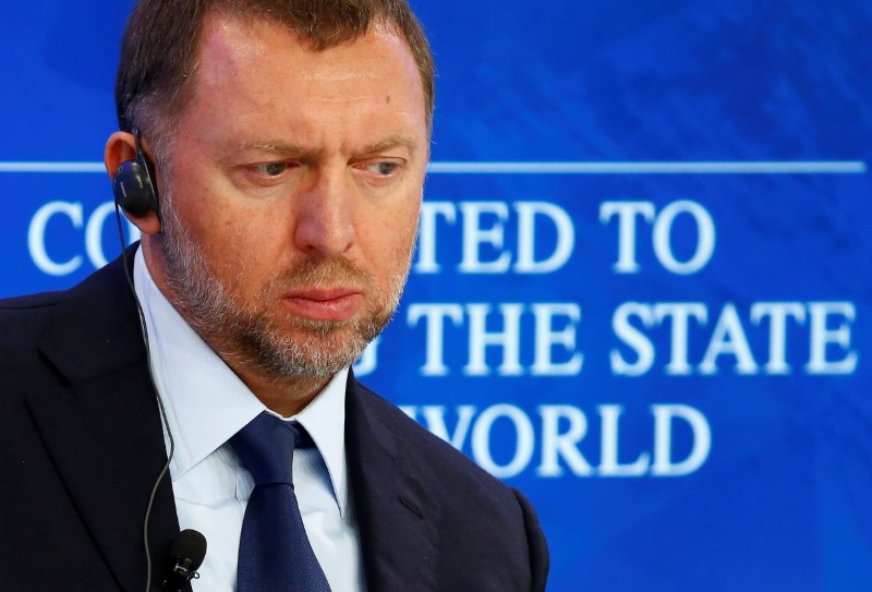 FILE PHOTO: Russian tycoon Deripaska attends the session 
