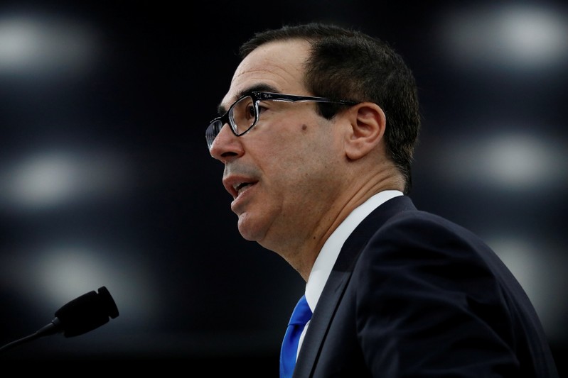 Secretary of the Treasury Steve Mnuchin testifies before the House Committee on Appropriations on Capitol Hill in Washington