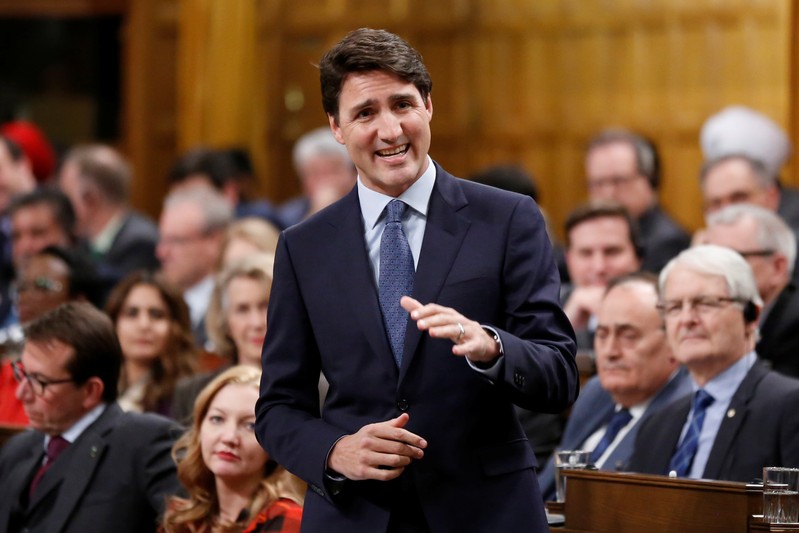 Canada's PM Trudeau speaks in the House of Commons in Ottawa