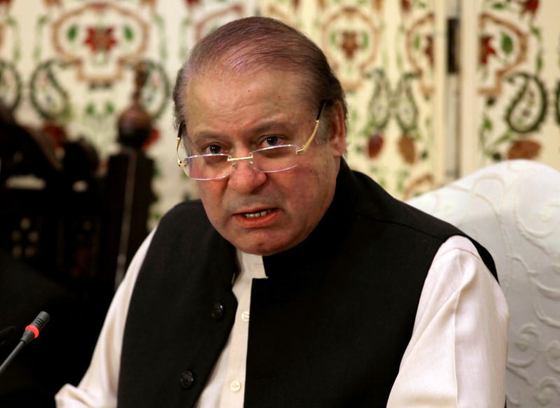 FILE PHOTO: Pakistan's former PM Nawaz Sharif speaks during a news conference in Islamabad