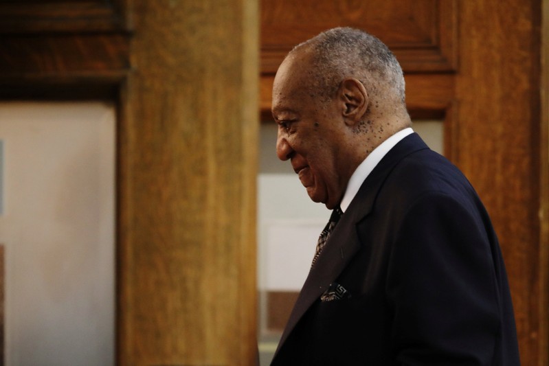 Actor and comedian Bill Cosby returns to the courtroom after a recess on the sixth day of his sexual assault retrial at the Montgomery County Courthouse in Norristown, Pennsylvania