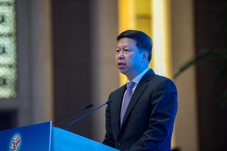 FILE PHOTO: Song Tao, Minister of the International Department of the CPC Central Committee, gives a speech during a closing ceremony, at the Diaoyutai State Guesthouse in Beijing