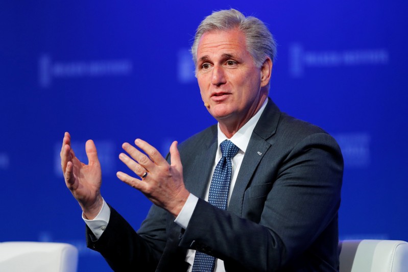 House Majority Leader Kevin McCarthy (R-CA) speaks at the Milken Institute 21st Global Conference in Beverly Hills, California