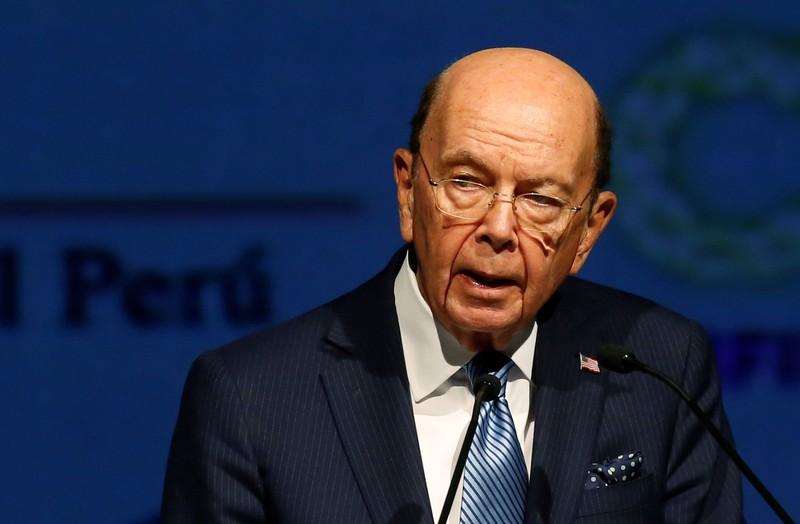 U.S. Commerce Secretary Wilbur Ross delivers a speech during the Americas Business Summit in Lima