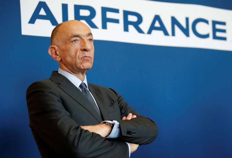 FILE PHOTO: Jean-Marc Janaillac, CEO of Air France-KLM Group, attends a news conference in Paris