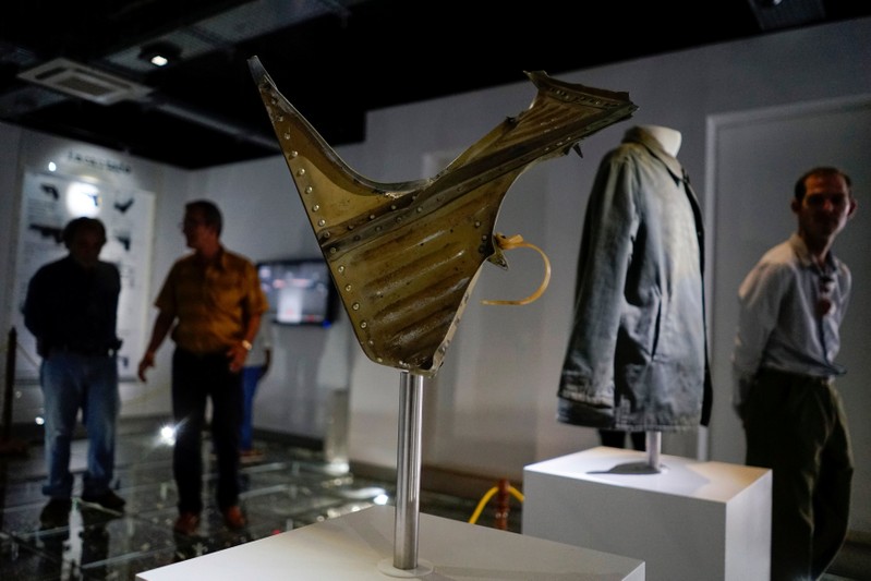 A piece of wreckage of the Cuban plane exploded in 1976 is displayed at the Memorial de la Denuncia in Havana