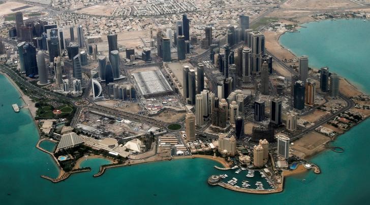 FILE PHOTO: An aerial view of Doha's diplomatic area