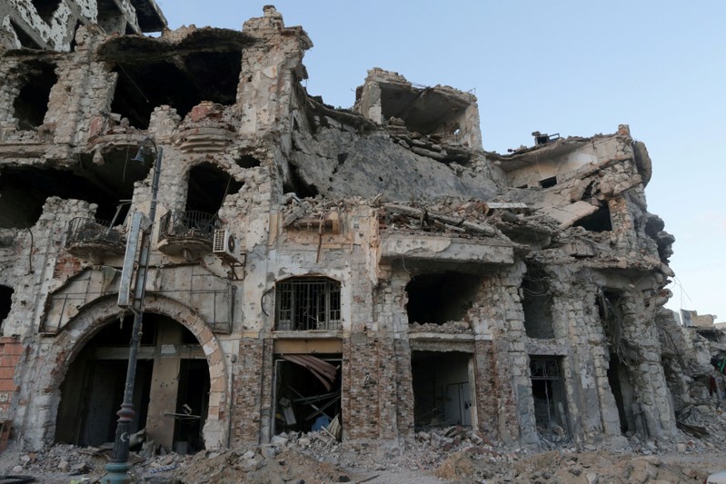 FILE PHOTO: Historic building, that was destroyed during a three-year conflict, is seen in Benghazi