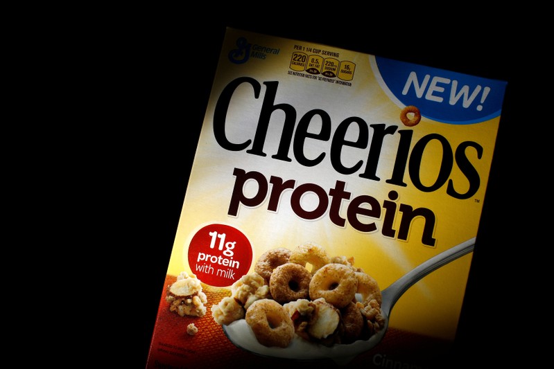 FILE PHOTO: A box of Cheerios cereal, fortified with soy and pea protein, is seen in this photo illustration in Wilmette