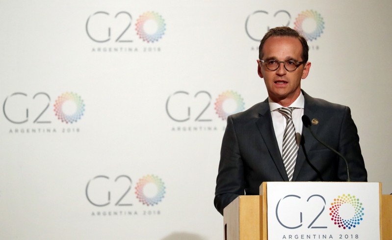 Germany's Foreign Minister Maas speaks during a news conference at the G20 Meeting of Foreign Affairs Ministers in Buenos Aires