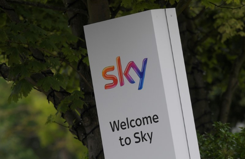FILE PHOTO: Sky News logo is seen in west London