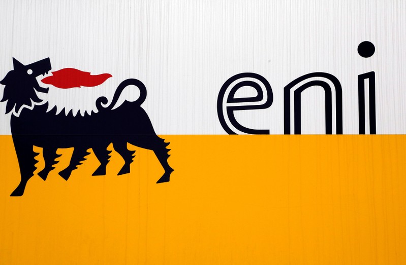 FILE PHOTO: The logo of oil company Eni is pictured at San Donato Milanese near Milan