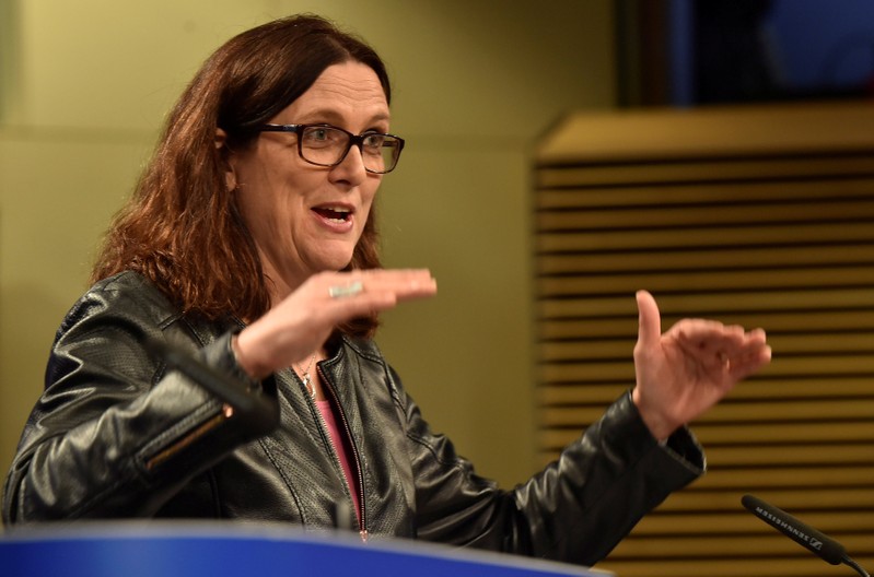 FILE PHOTO: EU Commissioner Malmstrom holds news conference in Brussels