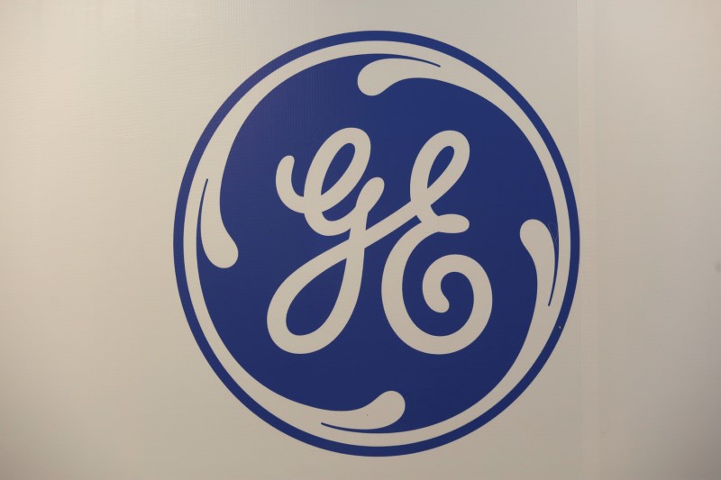 Logo of General Electric Co. is pictured at the Global Operations Center in San Pedro Garza Garcia